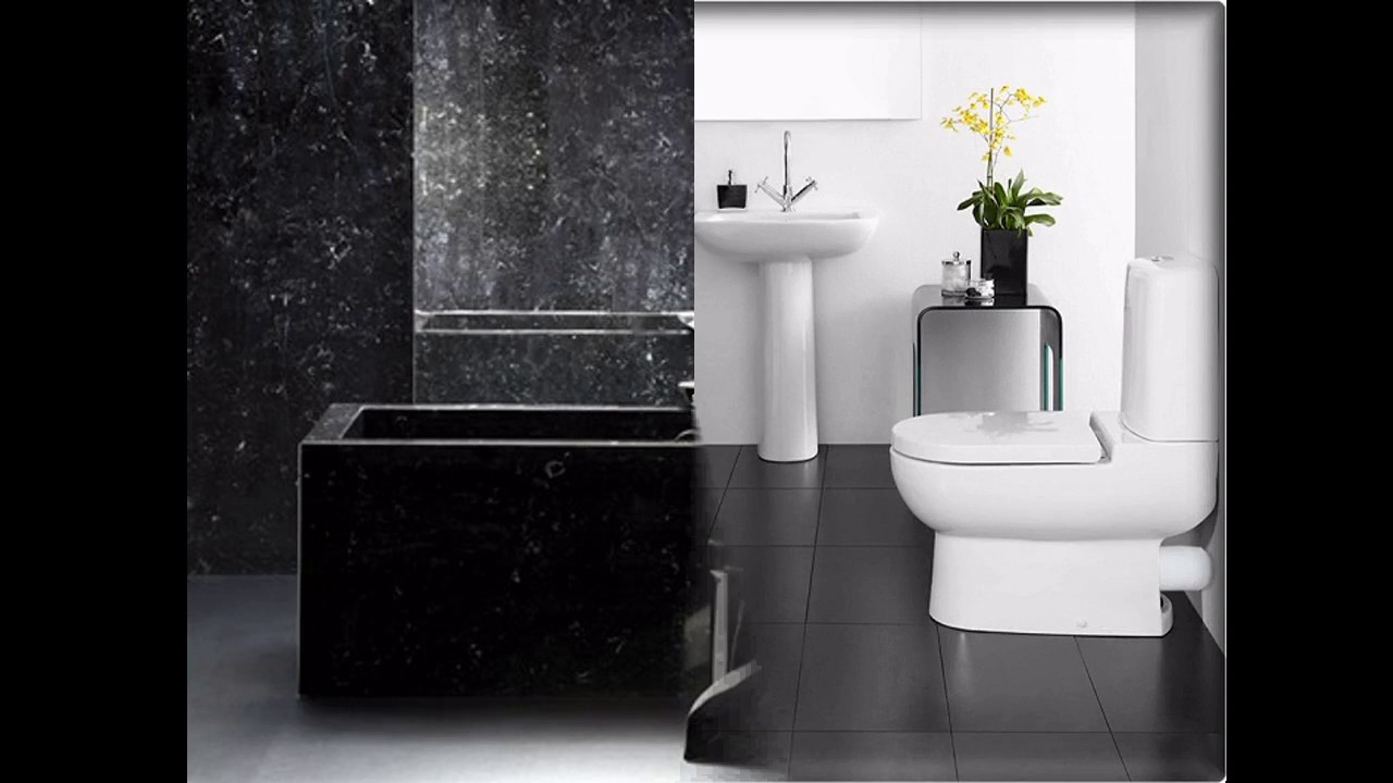 Baños funcionales pequeños con encimeras de color negro brillante: lujo práctico