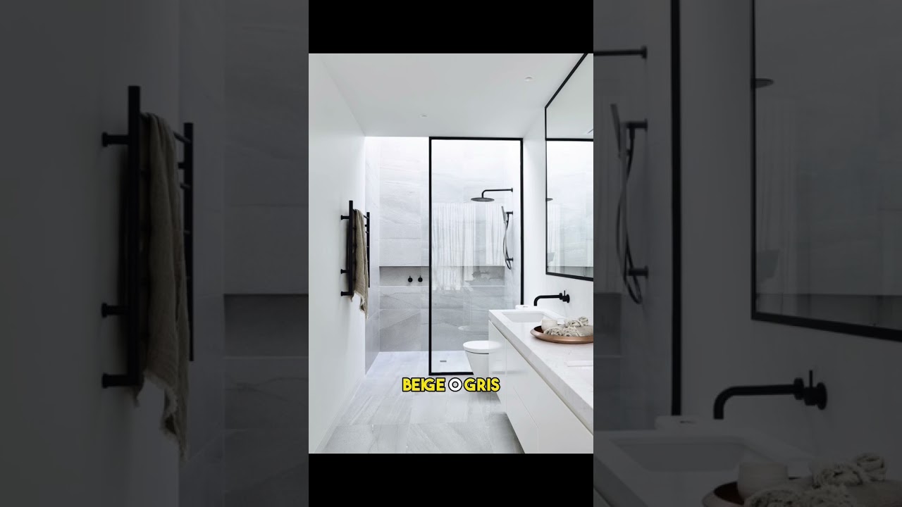 Baños grandes con encimeras de color beige claro: amplitud luminosa