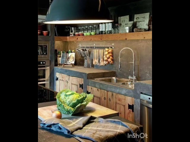 Cocinas rústicas pequeñas con encimeras de color lavanda: calidez serena