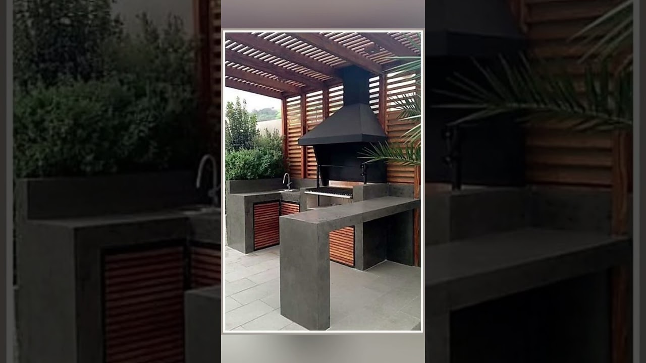 Encimeras de color terracota en cocinas exteriores medianas: naturalidad práctica al aire libre