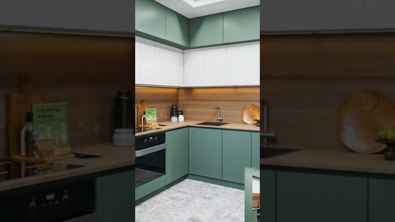 Encimeras de color verde lima en cocinas modernas pequeñas: energía fresca y compacta