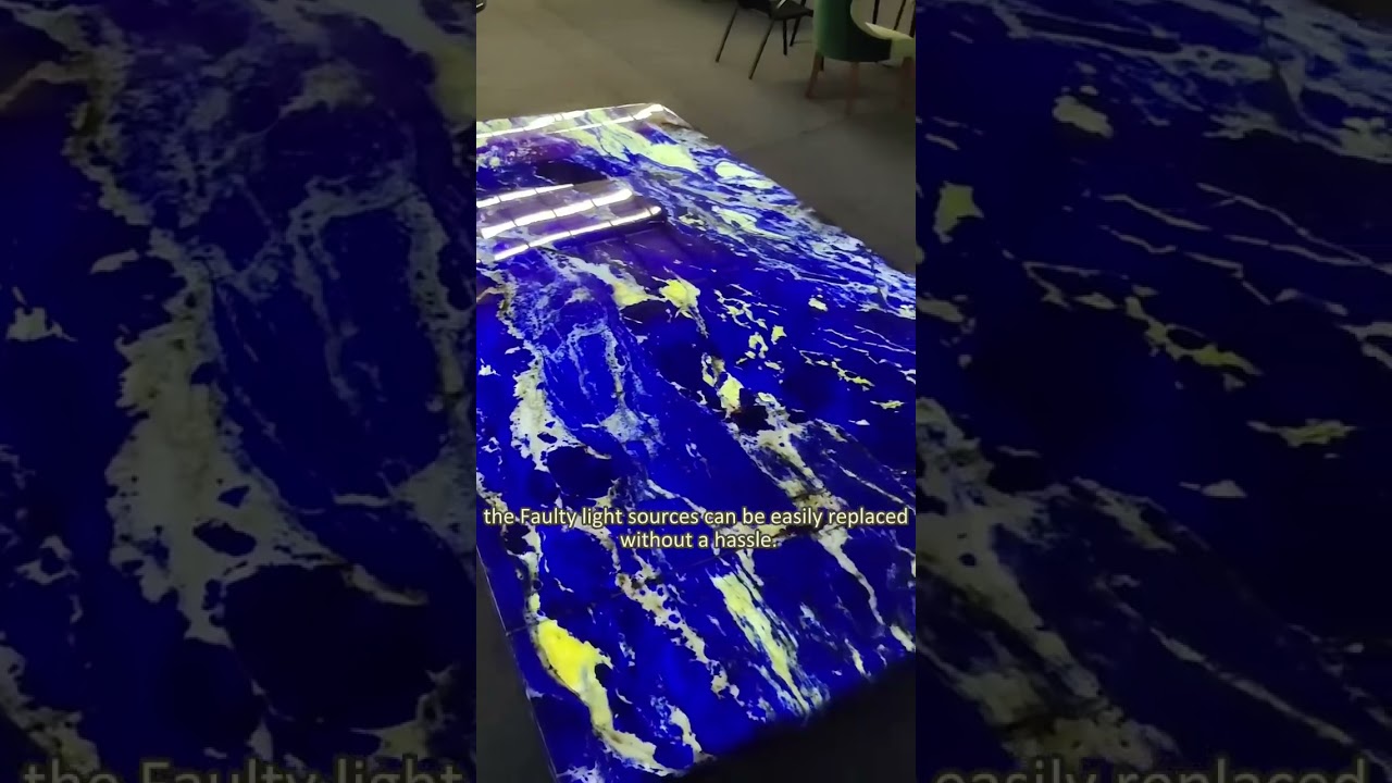 campanas iluminación cromática mármol